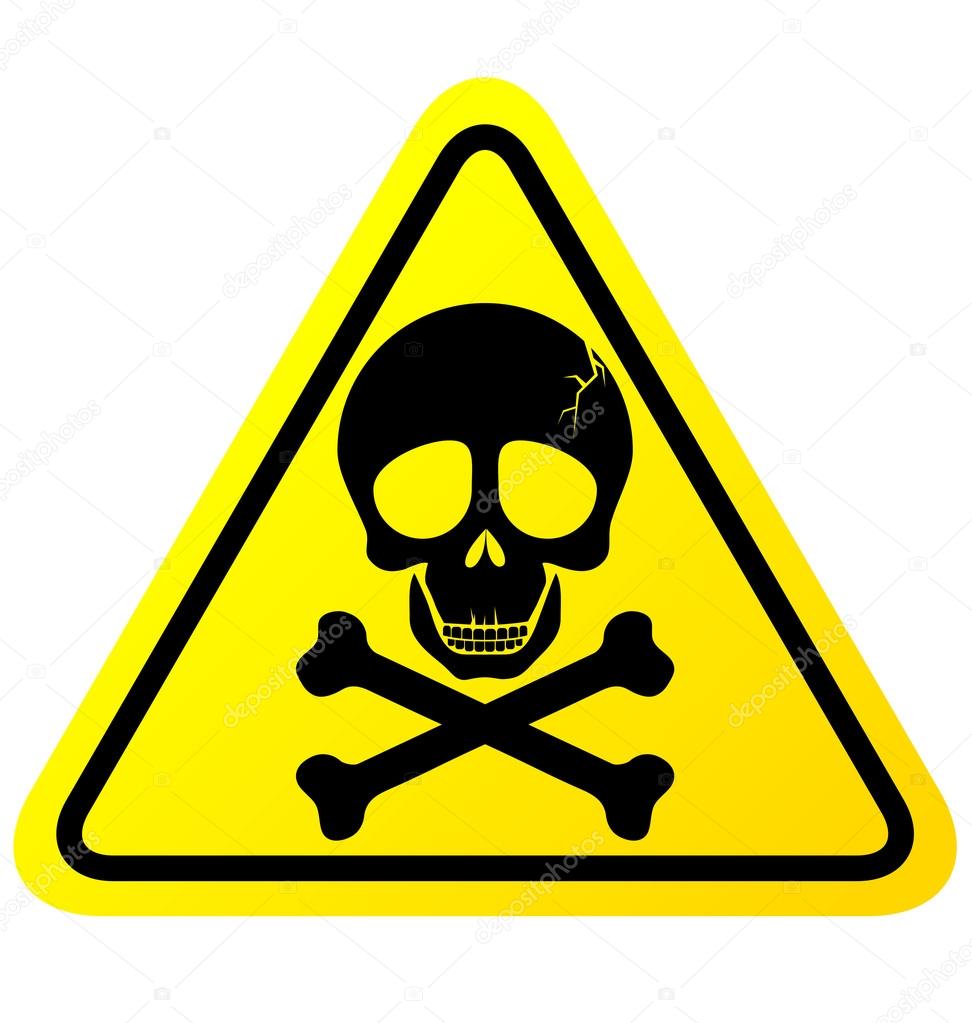 Skull danger sign vector