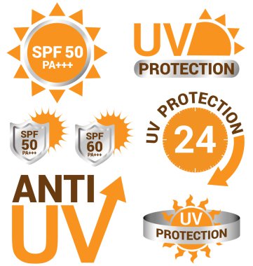Set of UV Sun Protection and anti uv vector clipart
