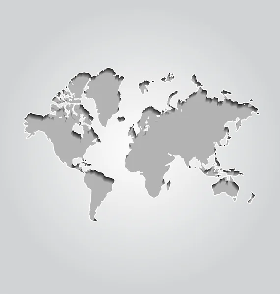 Карта мира на сером фоне — стоковый вектор