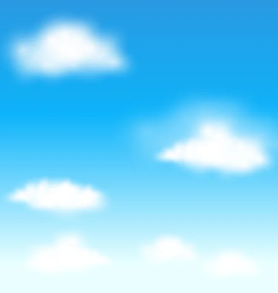 Blue sky with clouds vector background — Διανυσματικό Αρχείο