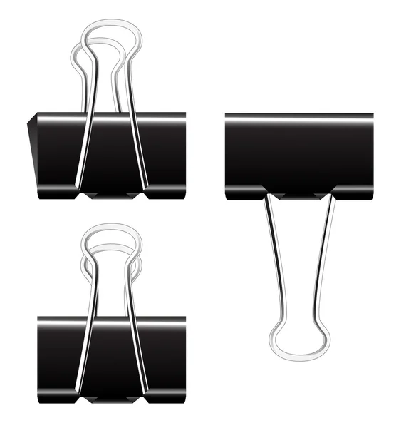 Clip reliure papier noir — Image vectorielle