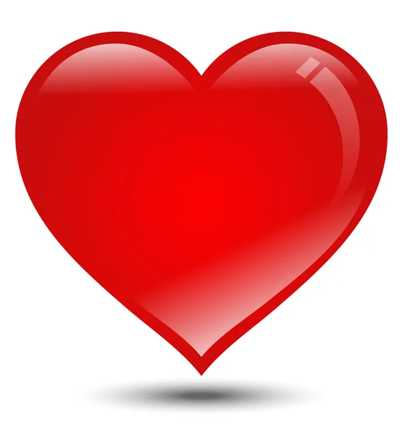 Большое красное сердце на белом фоне — стоковый вектор