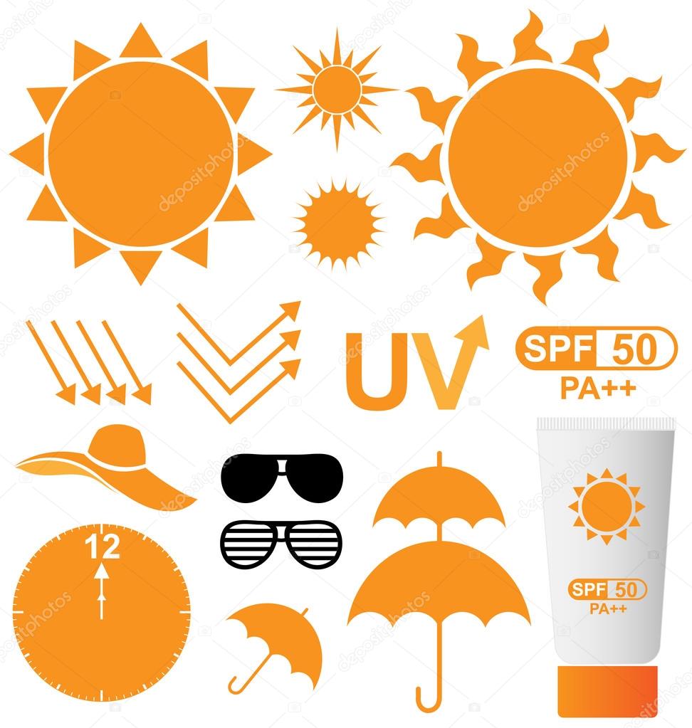 Set of UV Sun Protection vector