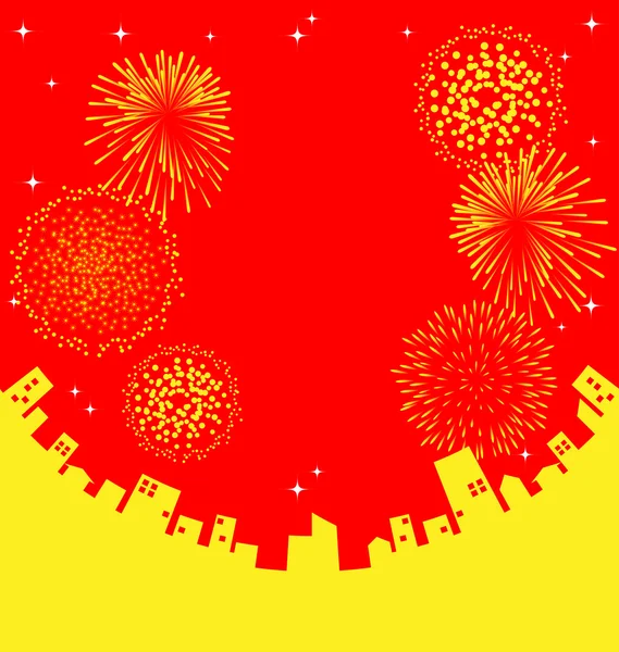 Vuurwerk abstract Chinees Nieuwjaar — Stockvector