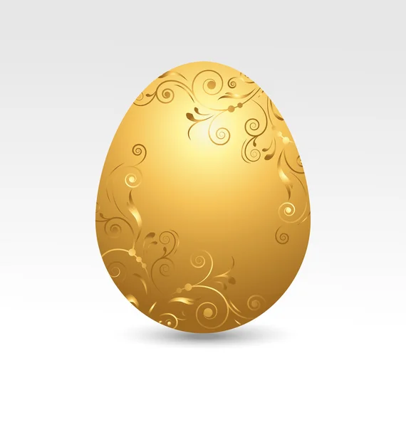 Χρυσό αυγό του Πάσχα σε άσπρο φόντο — Διανυσματικό Αρχείο