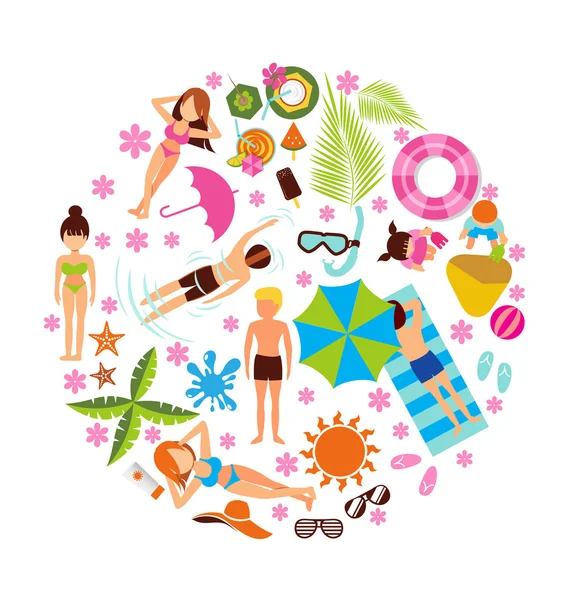 Summer holiday design set — Stock Vector