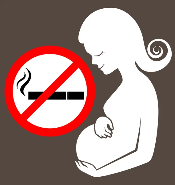 Беременные женщины без знака курения — стоковый вектор