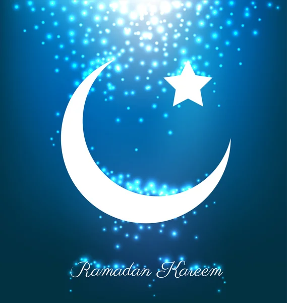 Belle lune brillante et étoiles pour le festival du ramadan — Image vectorielle