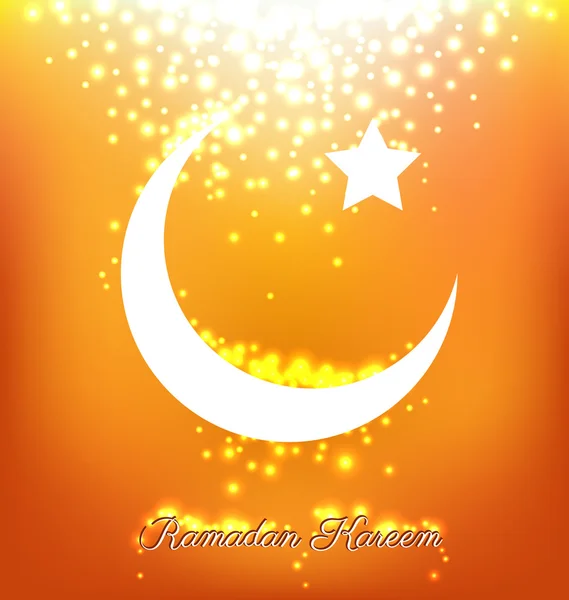 Schöner heller Mond und Sterne zum Ramadanfest — Stockvektor