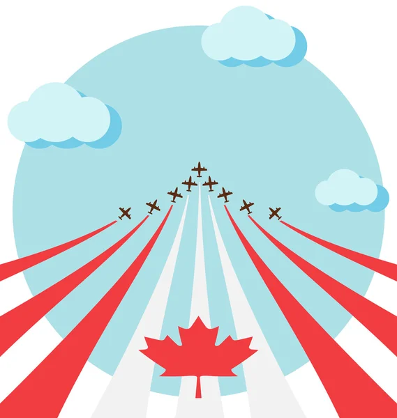 Show aéreo para o dia nacional do Canadá — Vetor de Stock