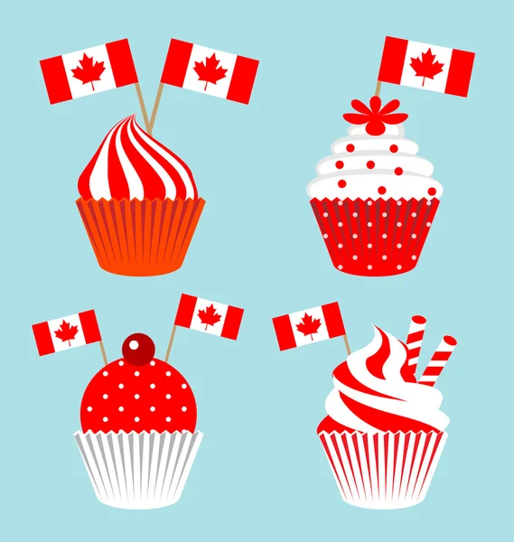 Cup cake for the national day of Canada — Stock Vector