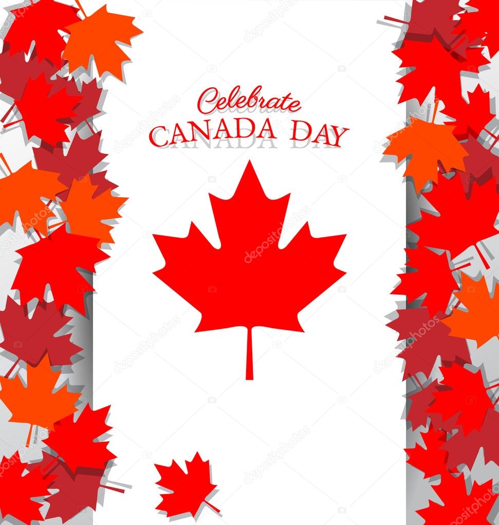 Maple Leaf and text  for the national day of Canada