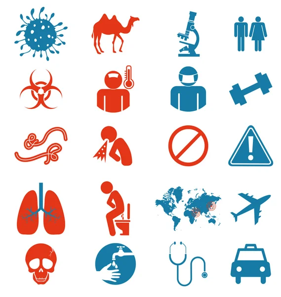 Icon set of Mers virus — Stock Vector