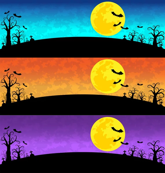 Halloween vector de fondo conjunto — Vector de stock