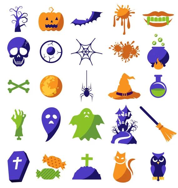 Set van Halloween pictogrammen — Stockvector