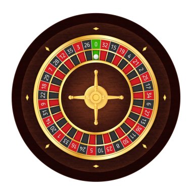 Avrupa Gerçekçi Kumarhane Ruleti Beyaz Arkaplanda