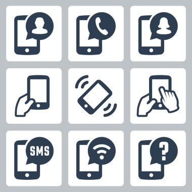 Hareket eden telefon işlevleri Icons set