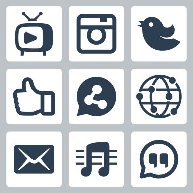 bir dizi sosyal ağ simgesi