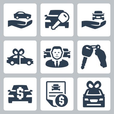 Araba satıcısı Icons set