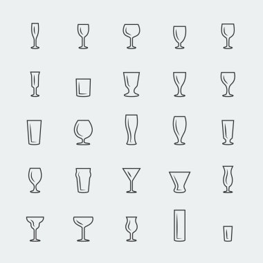 Bar gözlük Icons set