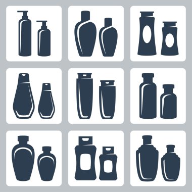 Kozmetik kapları Icons set
