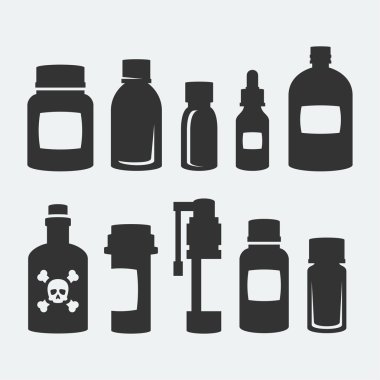 İlaç şişeleri Icons set