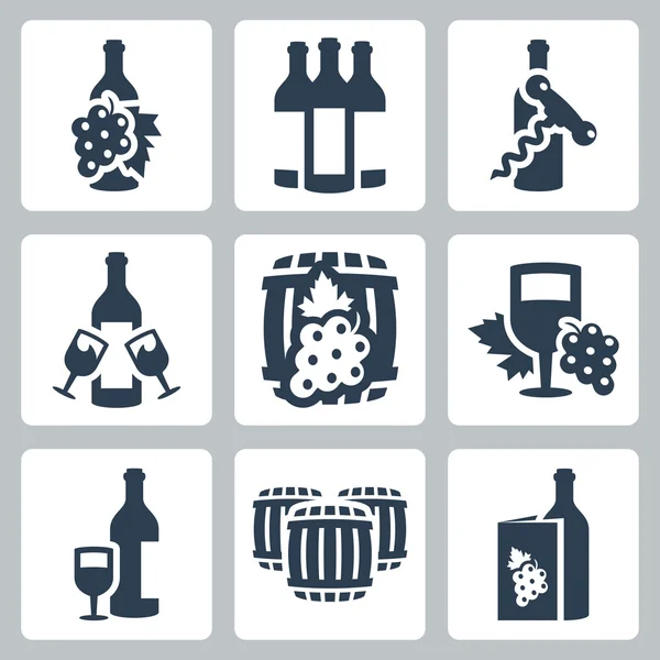 Winery icons set — Stock Vector