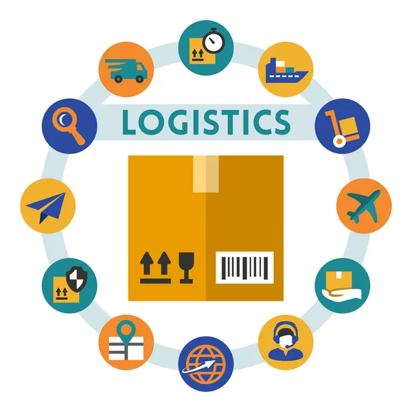 Infographie sur la logistique — Image vectorielle