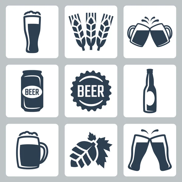 Bier gerelateerde icons set — Stockvector