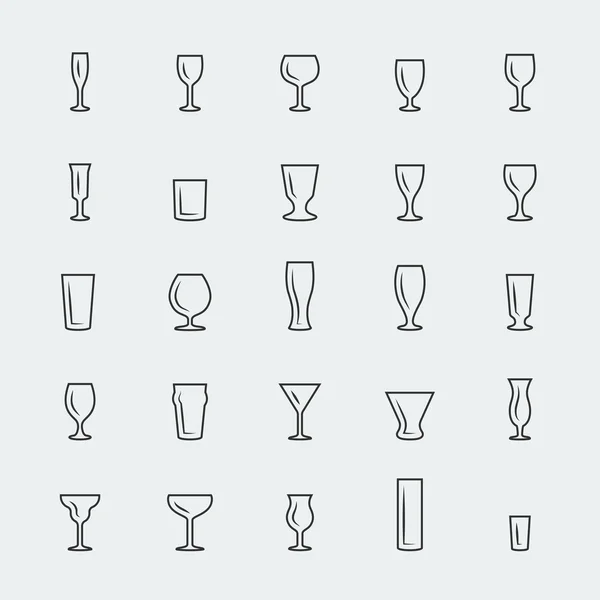 Bar vasos iconos conjunto — Vector de stock