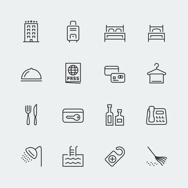 Hotel related icons set — Stock Vector