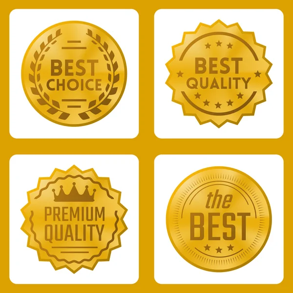 Quality related golden badges — Stock Vector