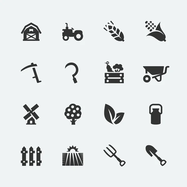 Farming related icons set — Stock Vector