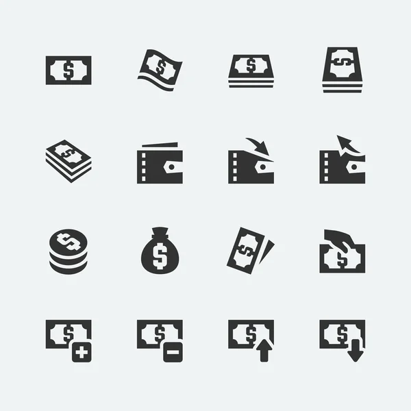 Ensemble d'icônes liées à l'argent — Image vectorielle