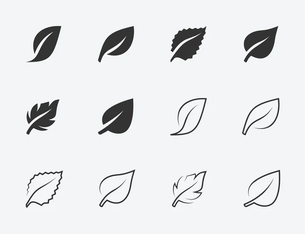 잎 아이콘 세트 — 스톡 벡터
