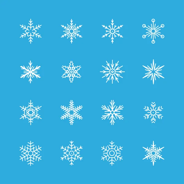 Set de iconos de copos de nieve — Vector de stock