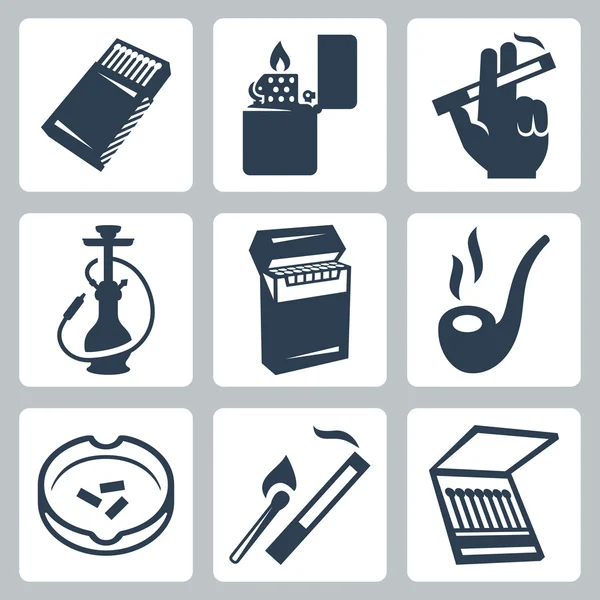 Smoking related icons set — Stock Illustration Smoking related icons set Royalty Free Stock Illustrations