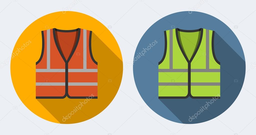 Orange and green safety vests icons Stock Illustration by ©greyj 58991731
