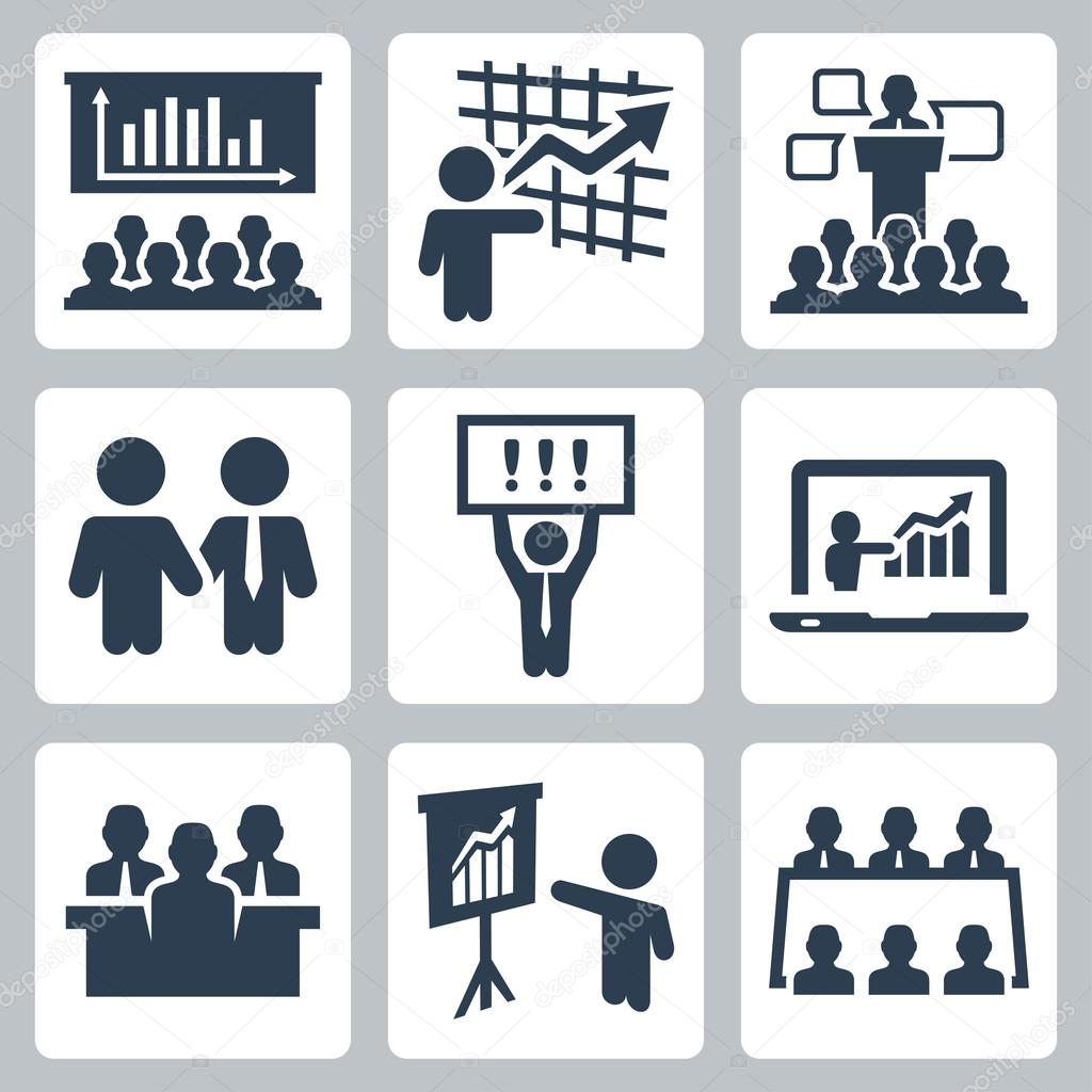 Business people related icons set