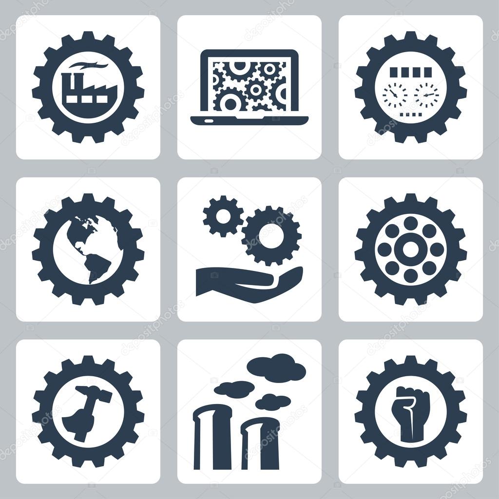 Industrial related icons set