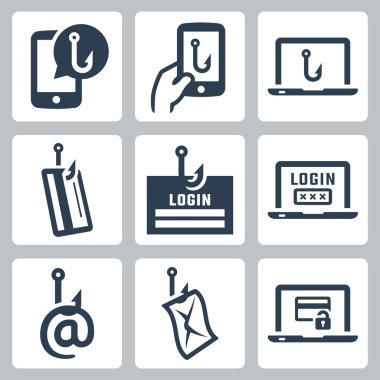 Kimlik avı Icon set