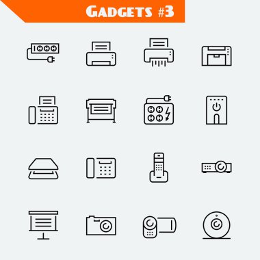 Çevre birimi aygıtları ve gadget'lar simgeler