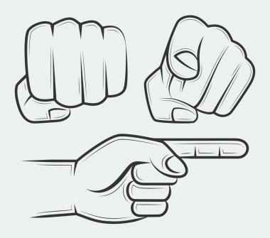 Hand gestures and signs clipart