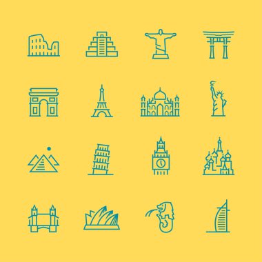Dünya manzaraları Icon set