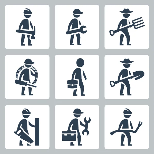 Arbeitnehmer-Icon-set — Stockvektor