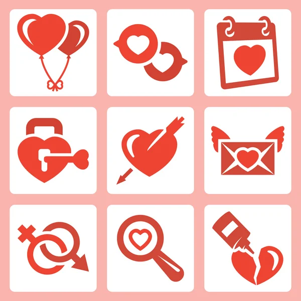 Love icons set — Stock Vector