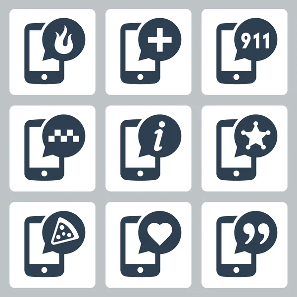 Phone services icons — Stock Vector