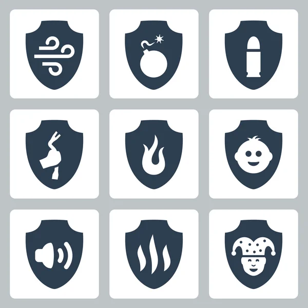 Conjunto de ícones de proteção e resistência —  Vetores de Stock