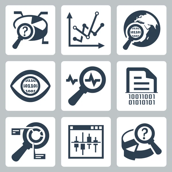 Data analysis icons — Stock Vector