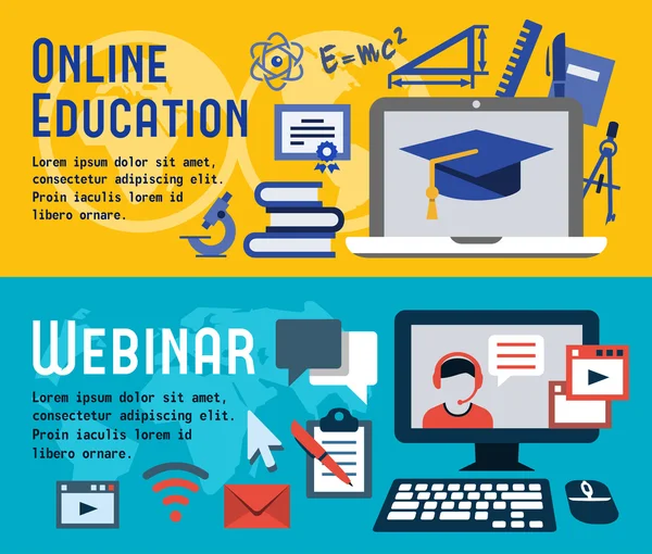 Online eğitim için afişler